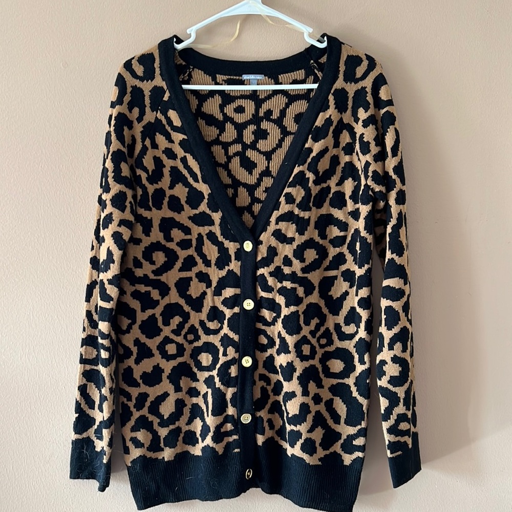 Charlotte Russ size large cheetah print sweater